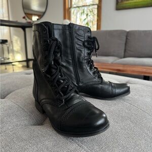 Leather Steve Madden Black Combat Boots